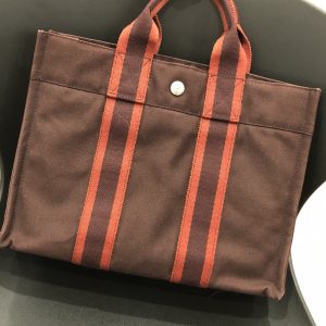 エルメス/HERMES フールトゥ トートPM レッド×ボルドー1