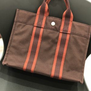 エルメス/HERMES フールトゥ トートPM レッド×ボルドー0