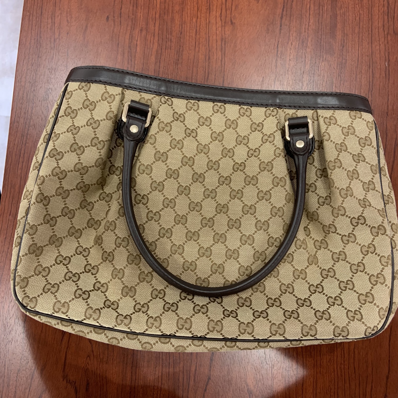 グッチ/GUCCI GGキャンバス 296835 スーキー トートバッグ ベージュ×ダークブラウン2