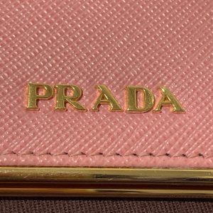 プラダ/PRADA 1MV204 サフィアーノ×メタル 2つ折り財布 ピンク4