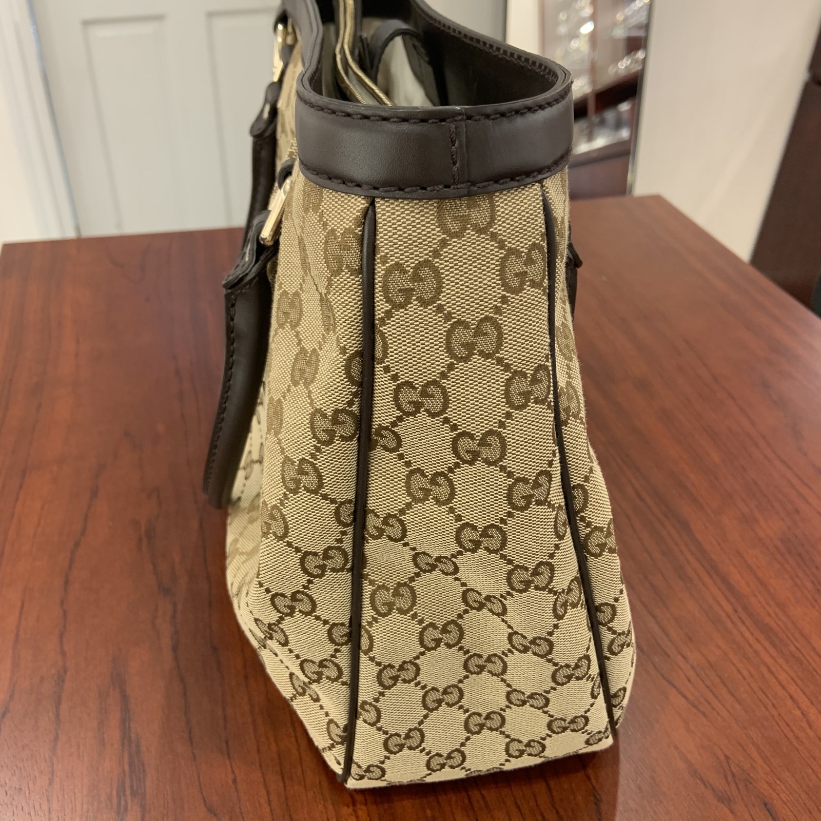 グッチ/GUCCI GGキャンバス 296835 スーキー トートバッグ ベージュ×ダークブラウン3