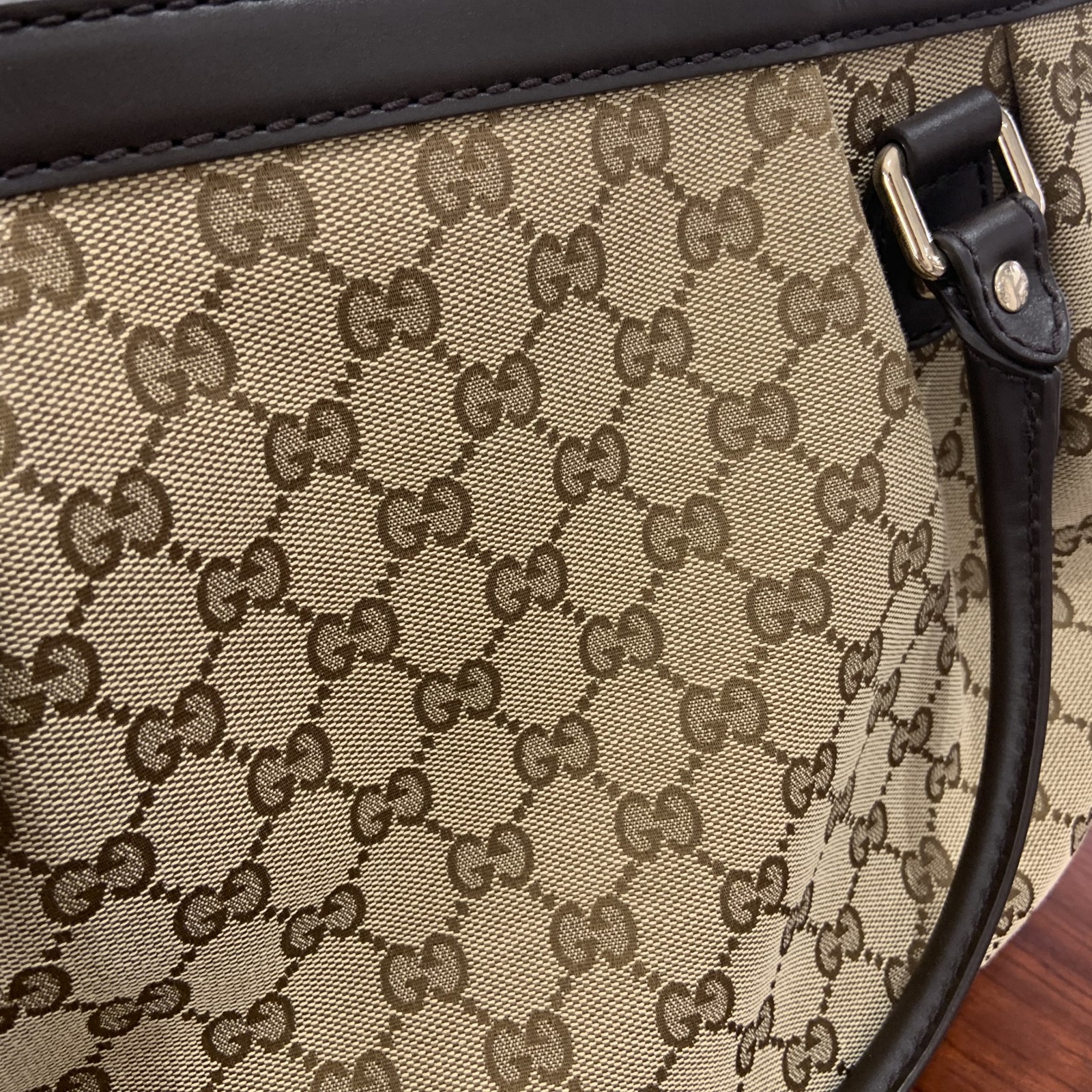 グッチ/GUCCI GGキャンバス 296835 スーキー トートバッグ ベージュ×ダークブラウン4