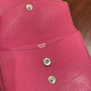 エルメス/HERMES ティル 3つ折り財布  シェーブル ピンク4