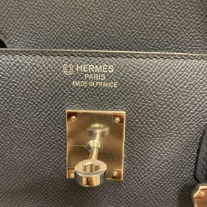 エルメス/HERMES バーキン40 ブルーインディゴ エプソン/SS金具1