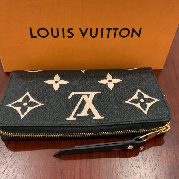 ルイヴィトン/LOUIS VUITTON アンプラント ジッピーウォレット M80481 ブラック×ベージュ