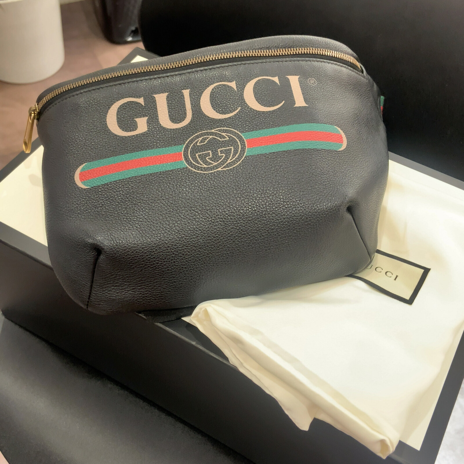 グッチ/GUCCI 530412 ロゴプリント レザー ボディバッグ（530412）0